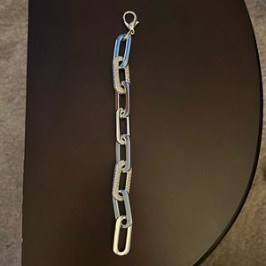 Swarovski rhodium crystal bracelet- lobster claw